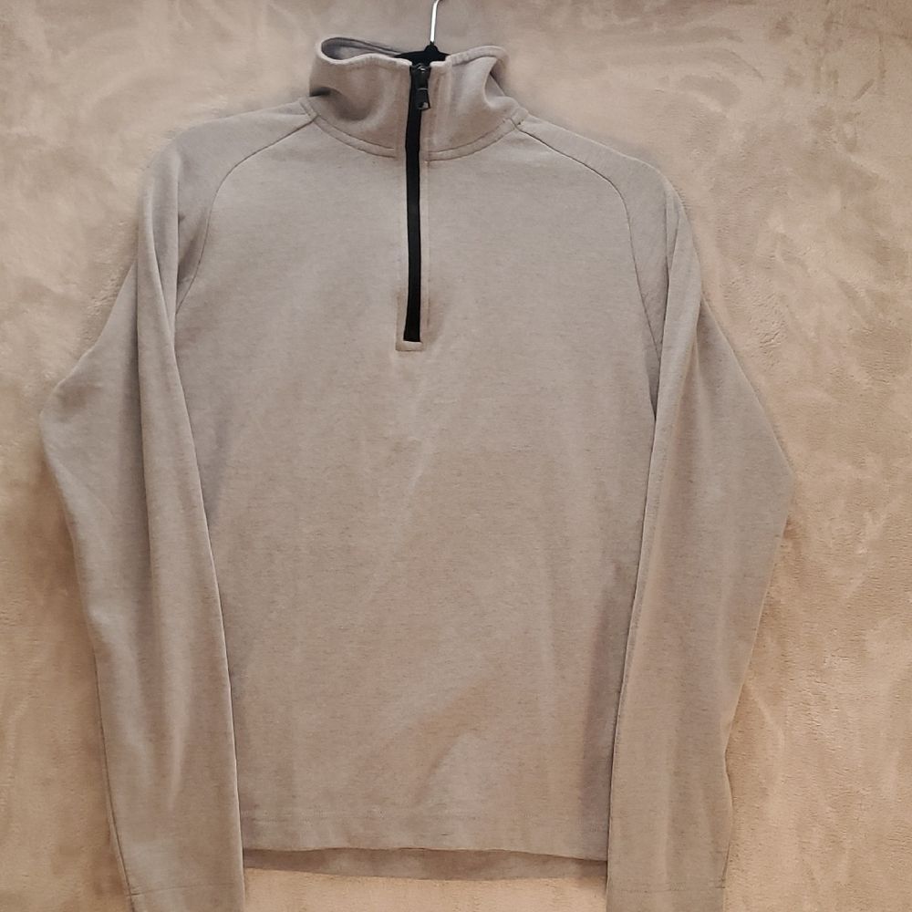 BANANA REPUBLIC | SMALL MEN LIGHT WEIGHT SHIRT PULL OVER 1/4 ZIP | GREY